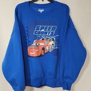 Lightning McQueen ''speed counts'' 95 blue sweatshirt men size Large